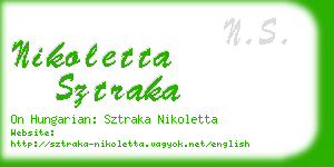 nikoletta sztraka business card